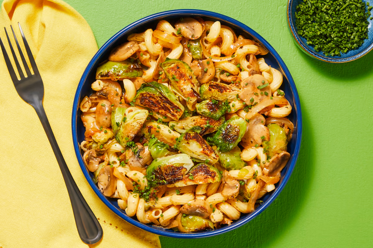 Chicken Sausage & Brussels Sprout Cavatappi