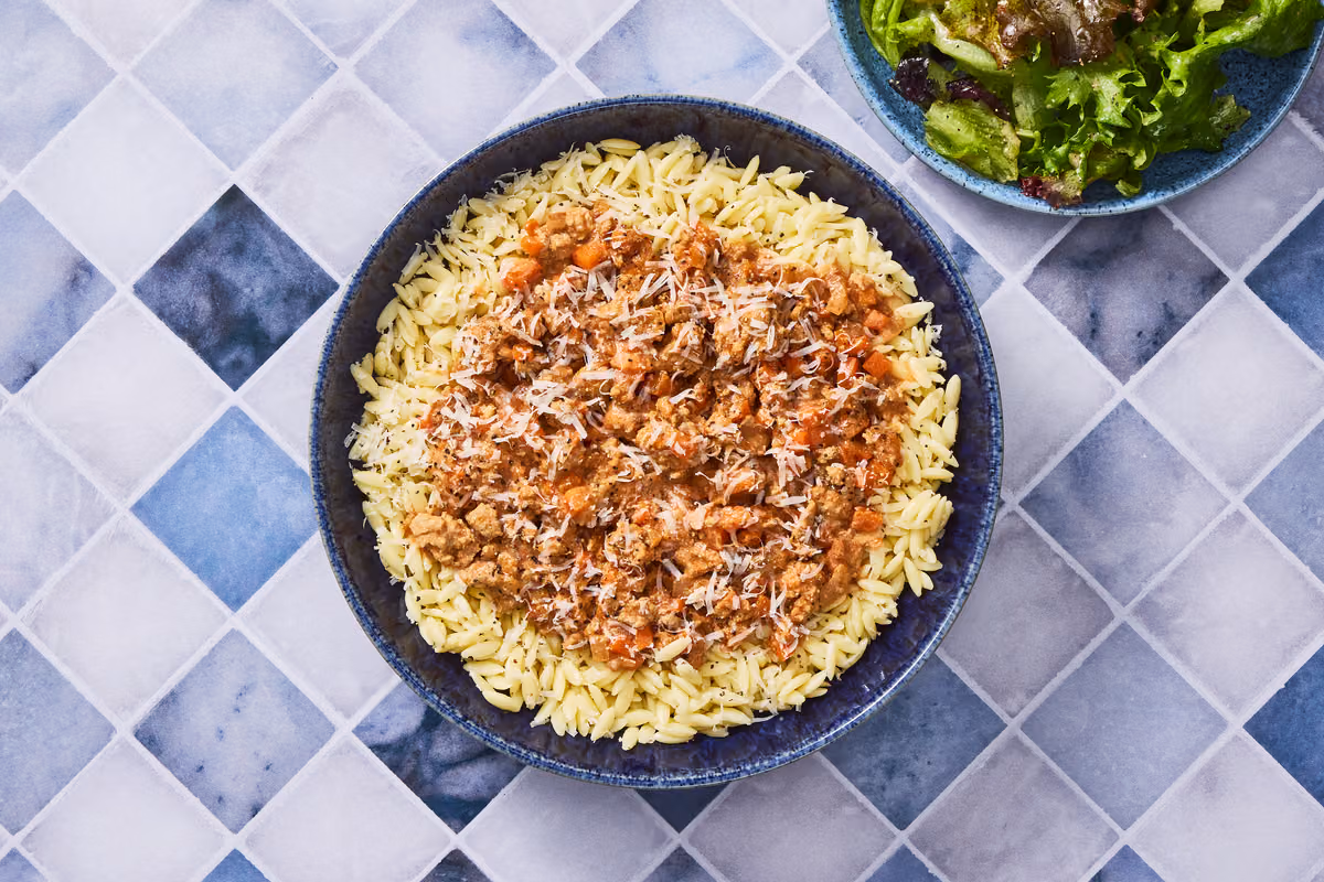 Chicken Bolognese with Orzo