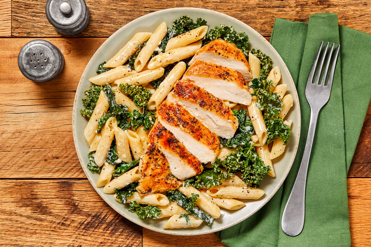 Chicken Penne in a Parmesan Cream Sauce