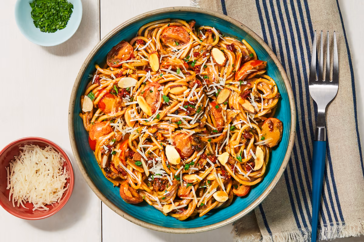 Shrimp & Sun-Dried Tomato Spaghetti