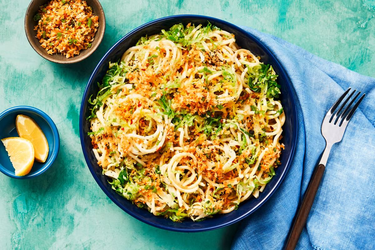 Spaghetti with Brussels Sprouts & Parm