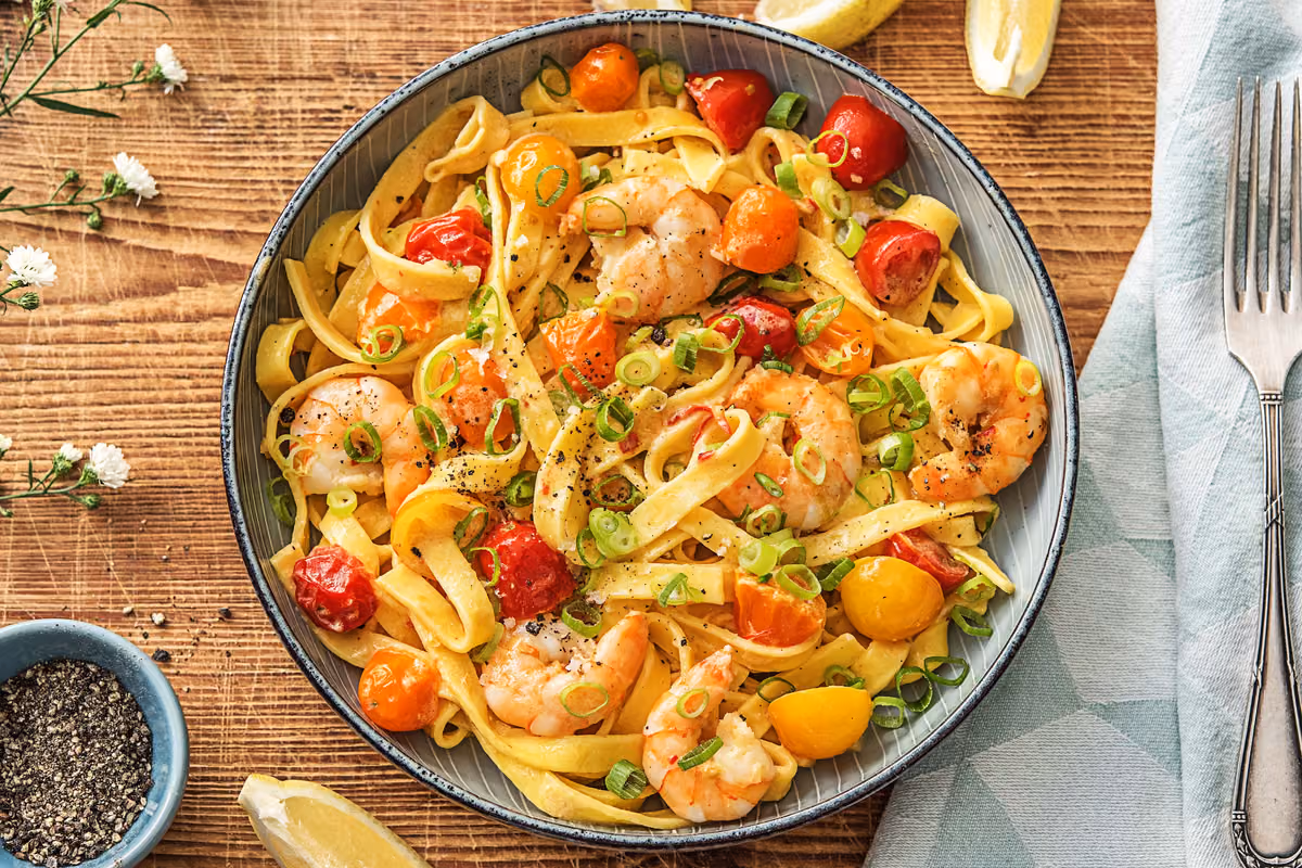 Creamy Shrimp Tagliatelle