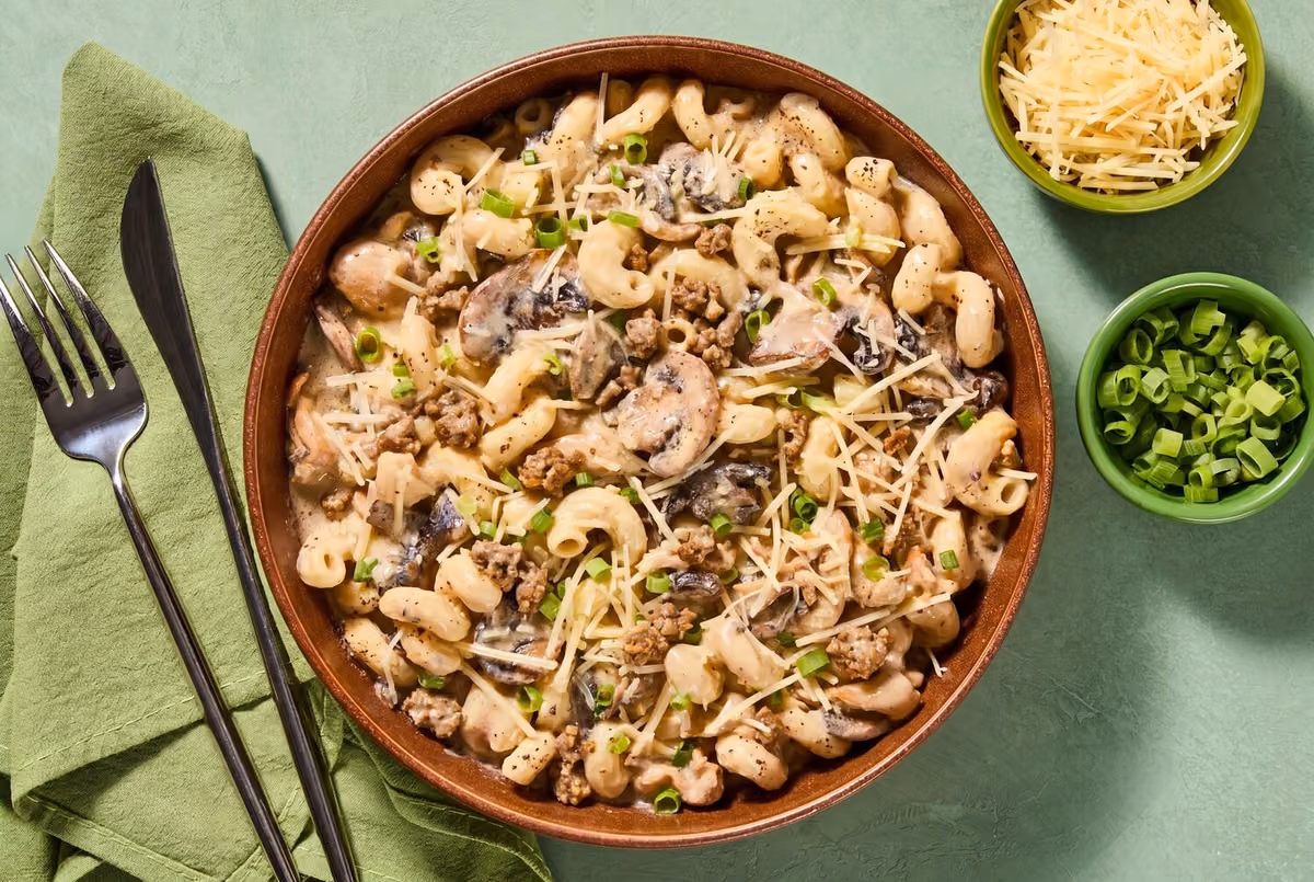 Creamy Beef & Mushroom Cavatappi