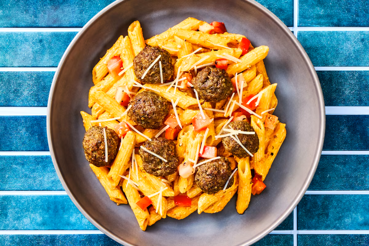 Creamy Tomato Penne & Turkey Meatballs