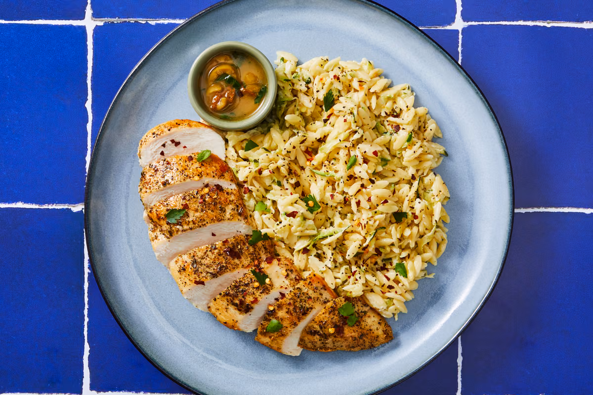 Herbed Chicken & Creamy Lemon Orzo