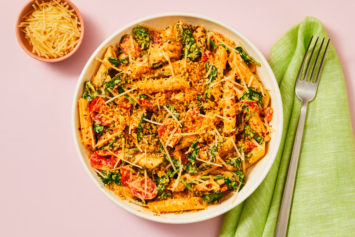 Penne with Spinach & Tomatoes