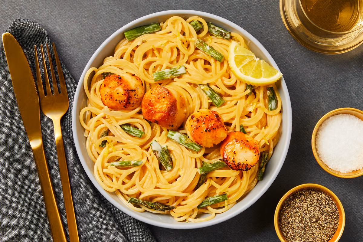 Sautéed Scallops & Parmesan Spaghetti