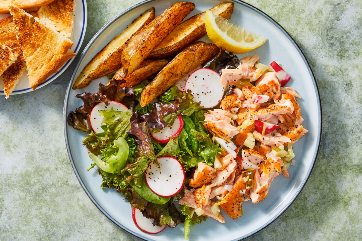 Salmon Salad with Toast Points