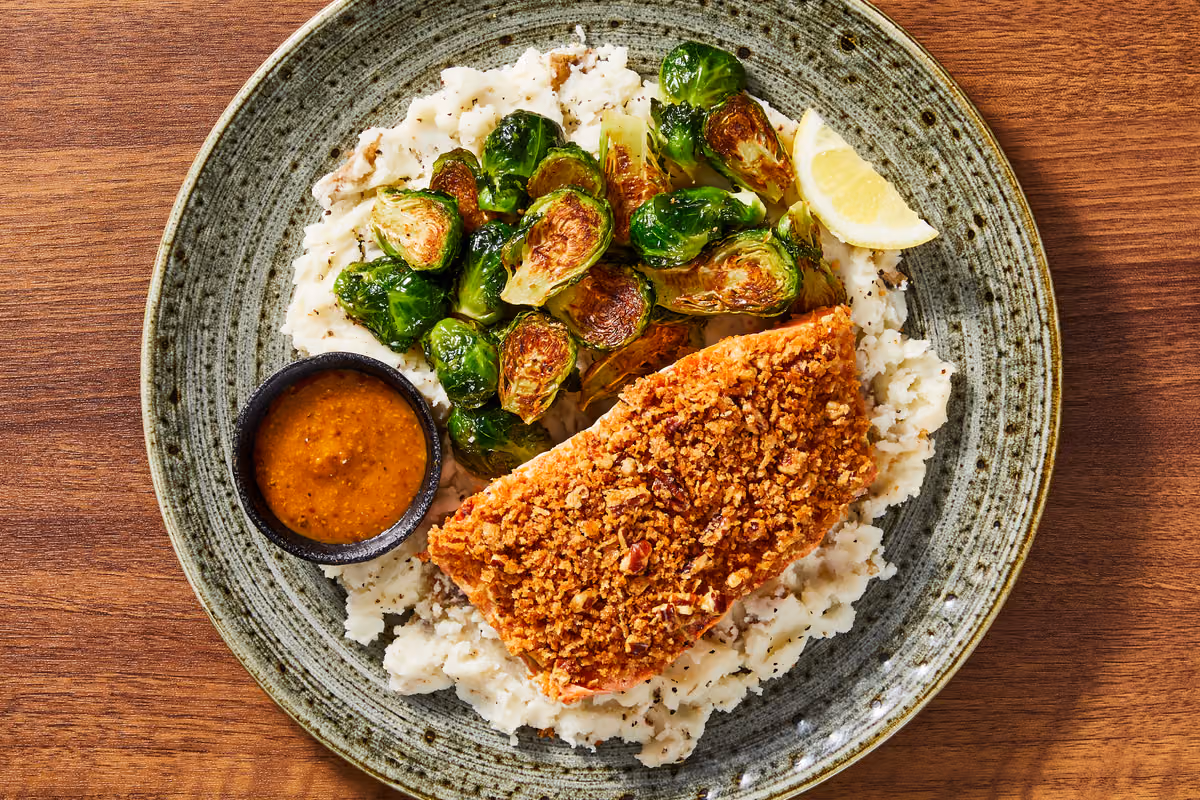 Smoky Mustard Pecan-Crusted Salmon