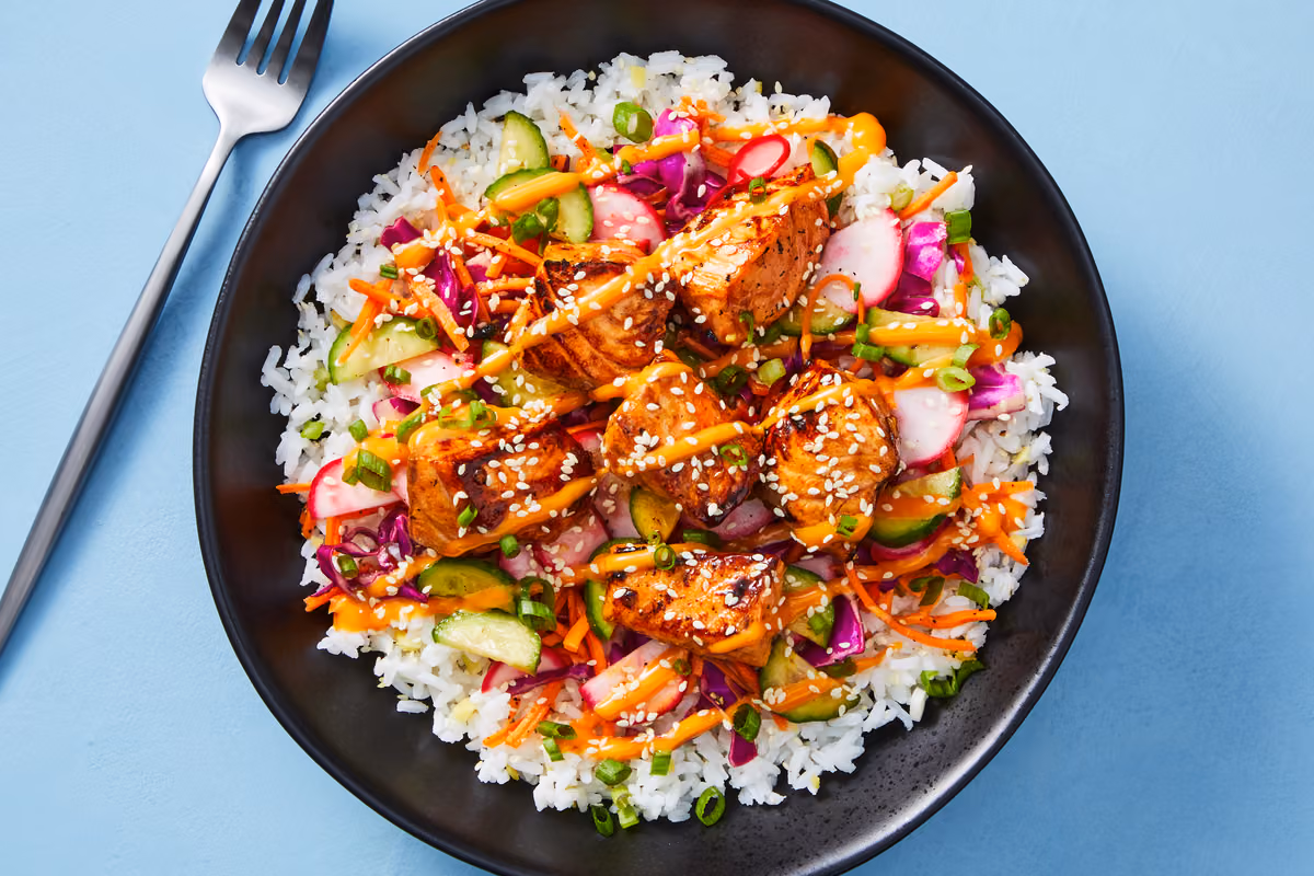 Swicy Poke-Inspired Salmon Bowls