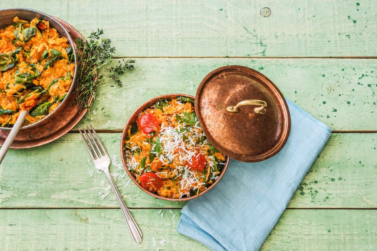 Cheesy Chorizo Orzotto