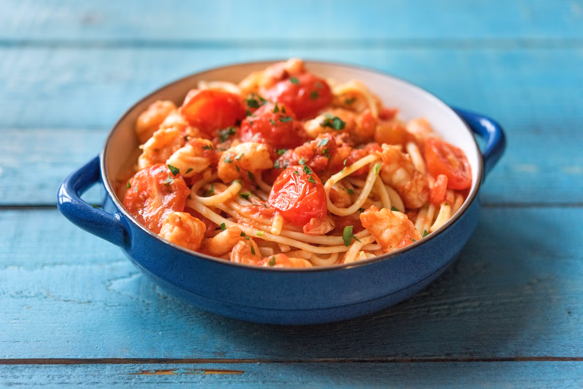 Spanish-Style Spaghetti: Shrimp and Chorizo