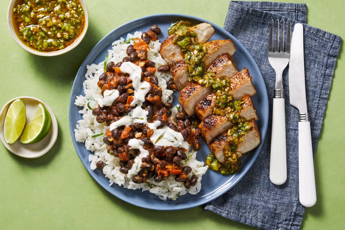 Pork Chops with Zesty Green Onion Salsa