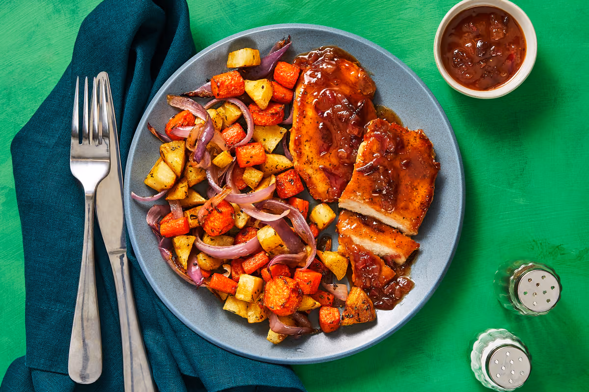 Pork Cutlets with a Cranberry Pan Sauce
