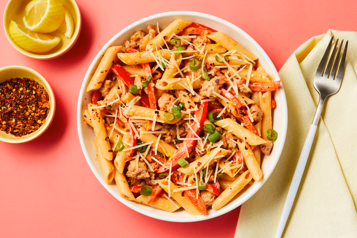 Pork Sausage Penne in a Creamy Sauce