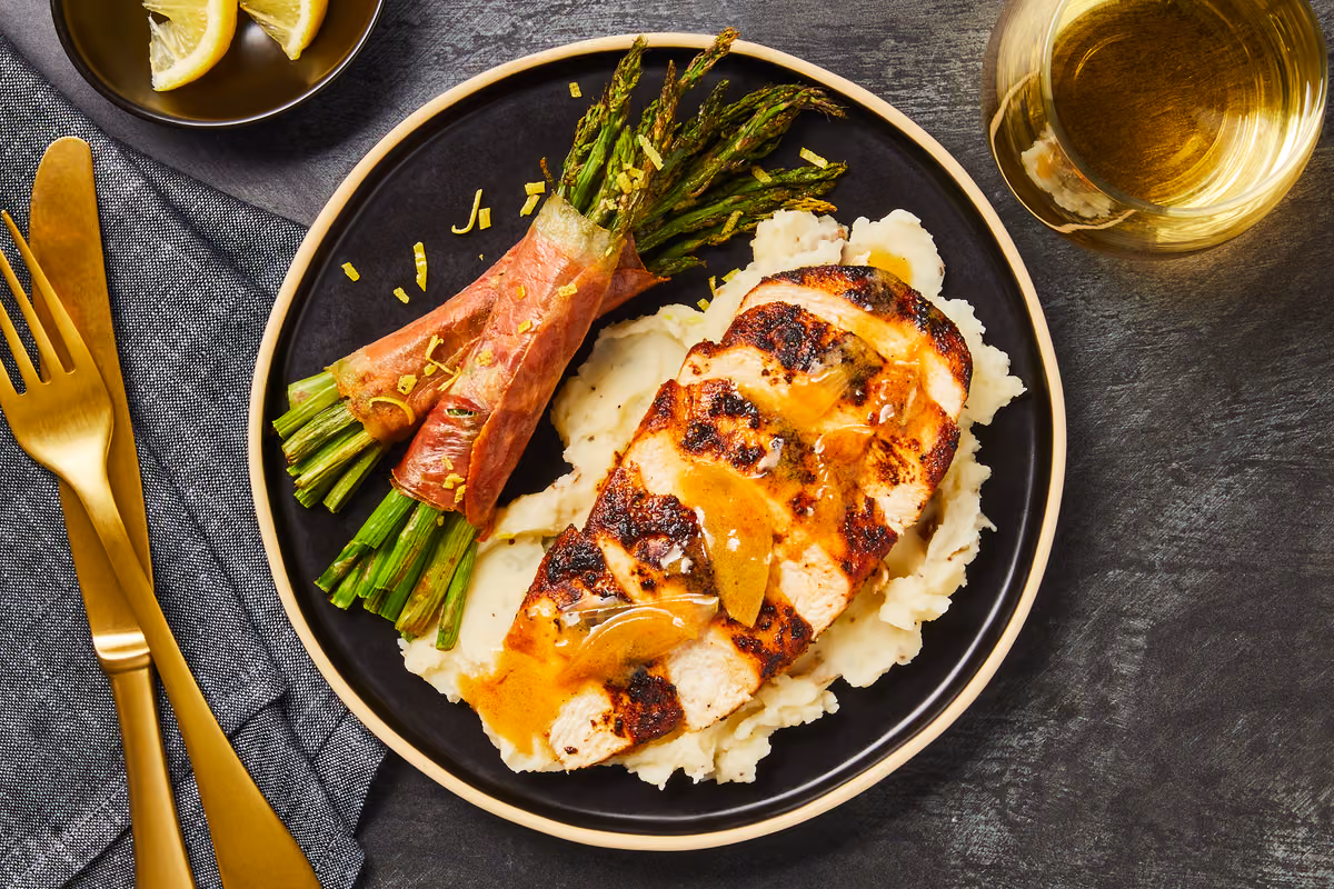 Chicken with Prosciutto-Wrapped Asparagus