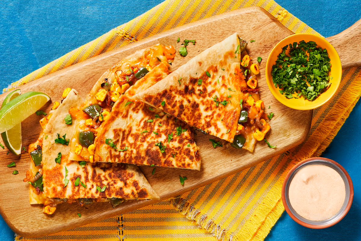 Charred Corn & Poblano Quesadillas
