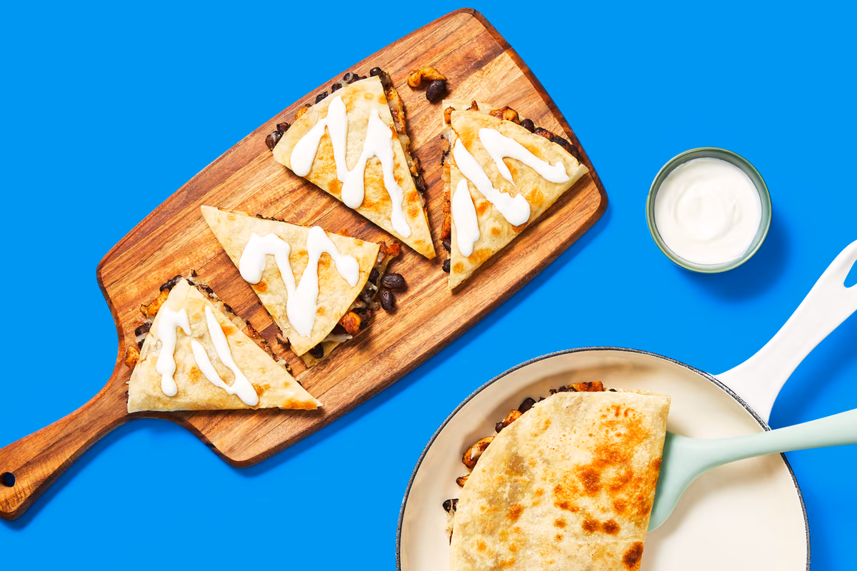 One-Pan Easy Cheesy Chicken Quesadillas