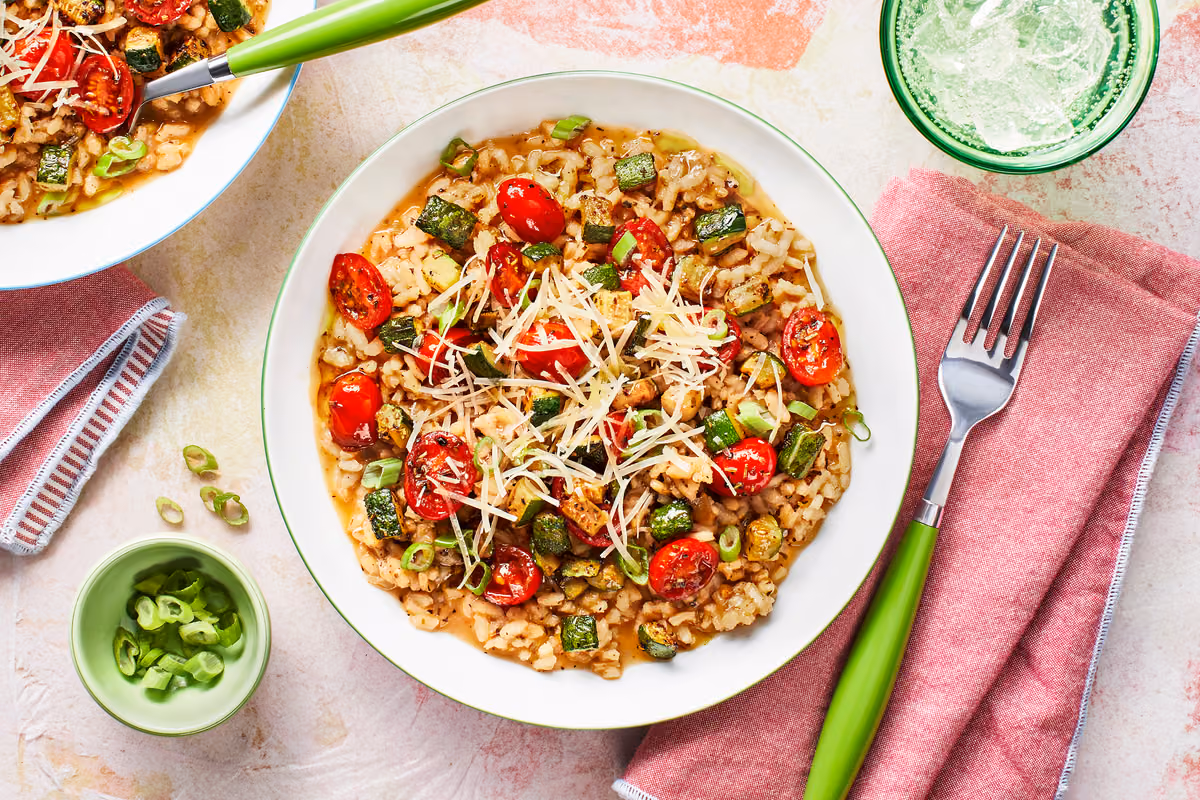 Basil-Oil-Topped Parmesan Risotto
