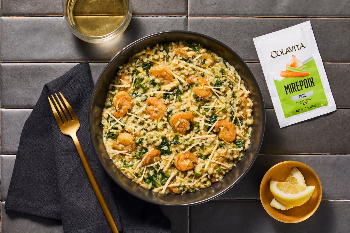 Lombardy-Style Shrimp & Spinach Risotto