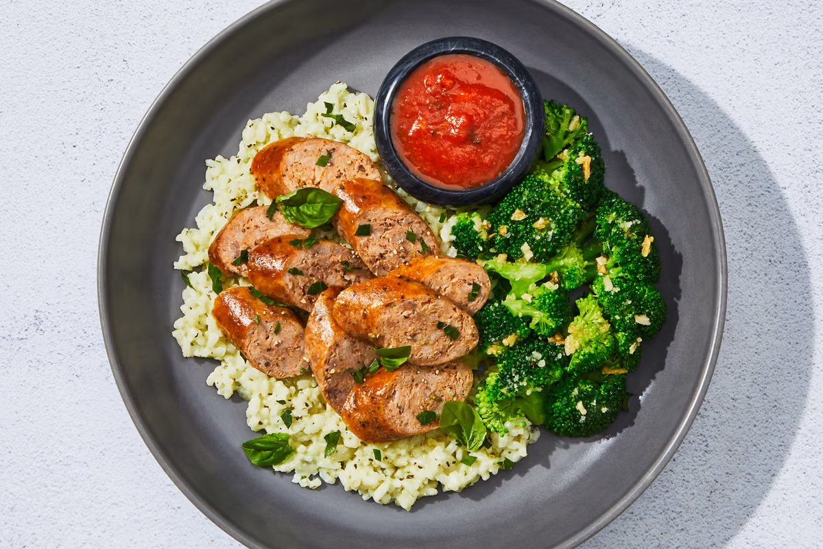 Pesto Risotto & Italian Sausage