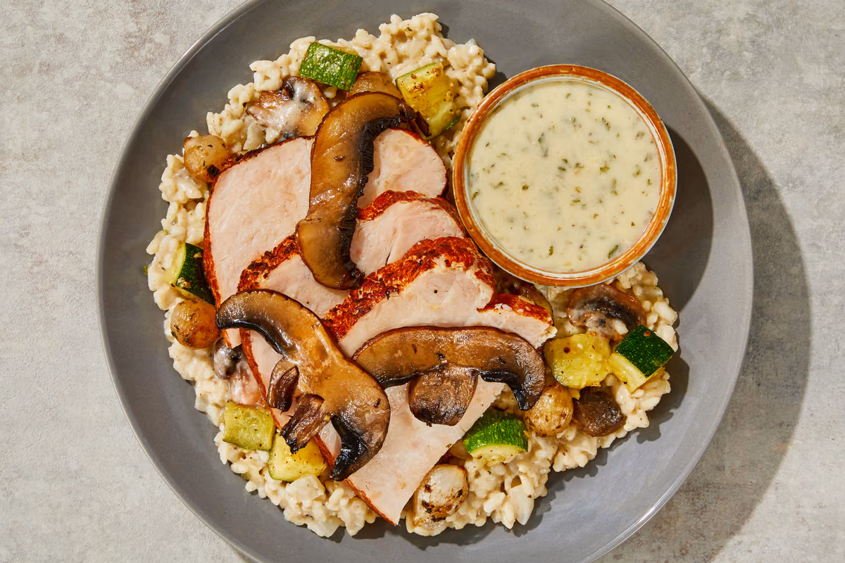 Portobello Risotto & Sliced Turkey