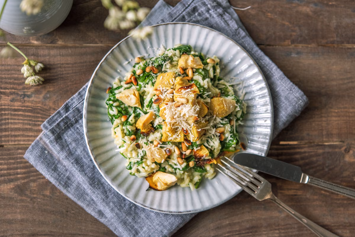 Ultra-Creamy Risotto with Mushrooms and Artichokes
