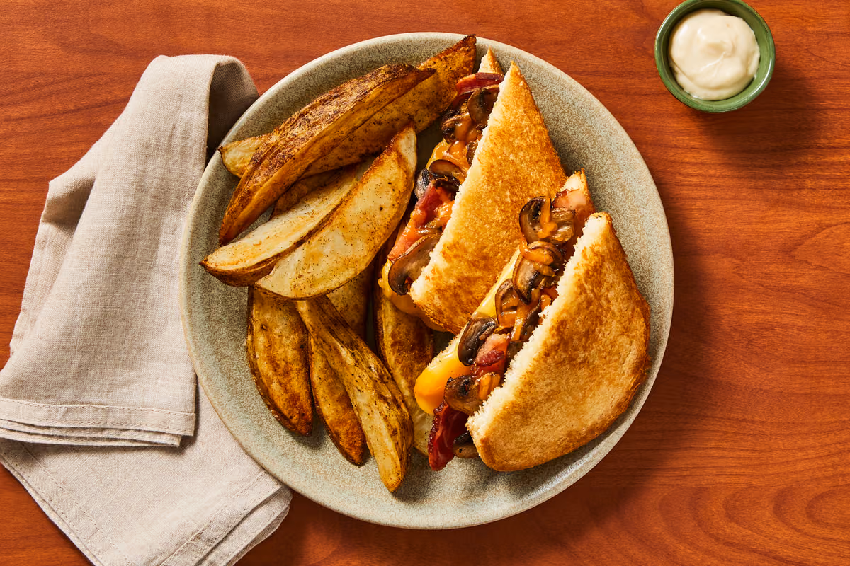 Bacon & Mushroom Loaded Grilled Cheese