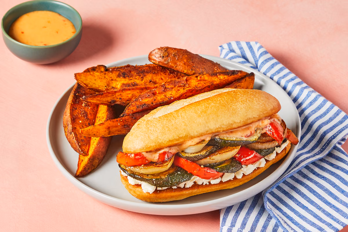 Za'atar-Roasted Zucchini & Pepper Sandos