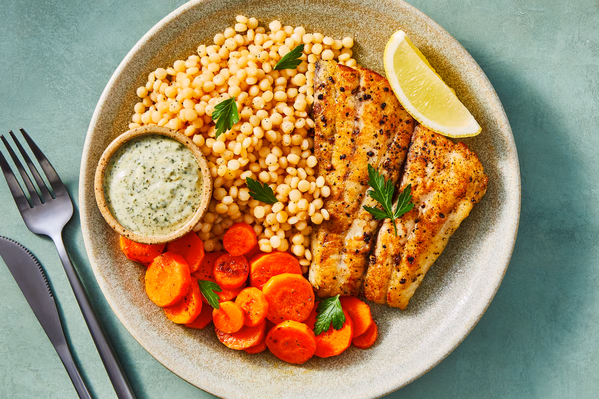 Seared Barramundi with Lemony Couscous