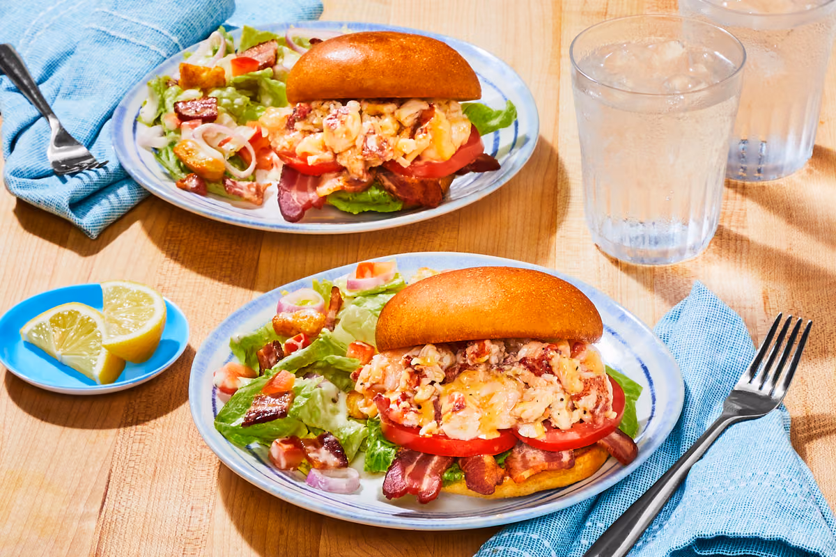 Lobster BLTs with a Caesar Side Salad