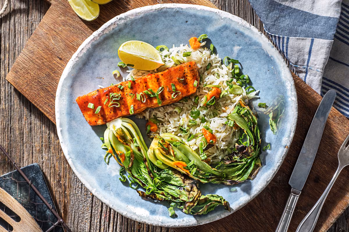 Grilled Sriracha-Glazed Salmon