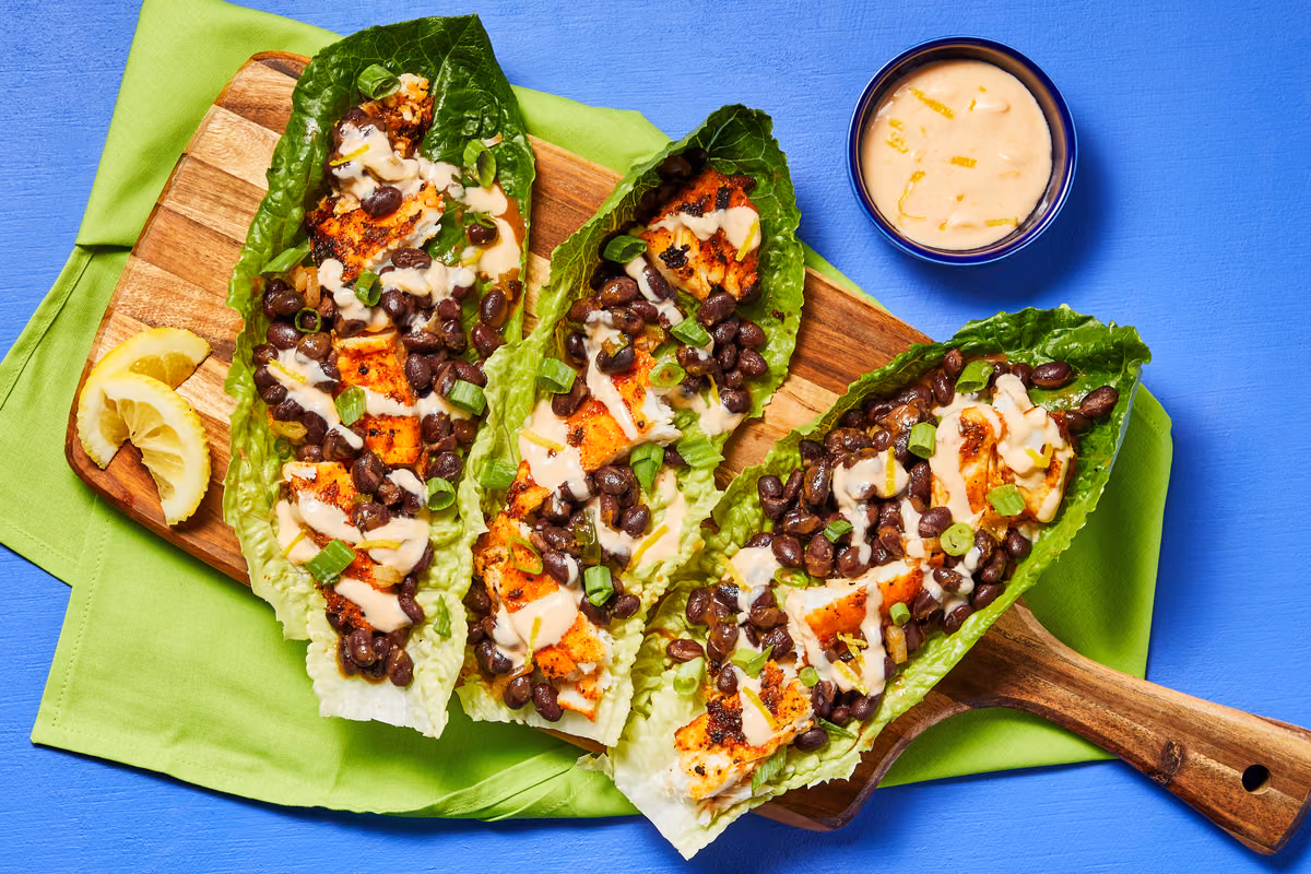 Cajun Blackened Tilapia Lettuce Wraps