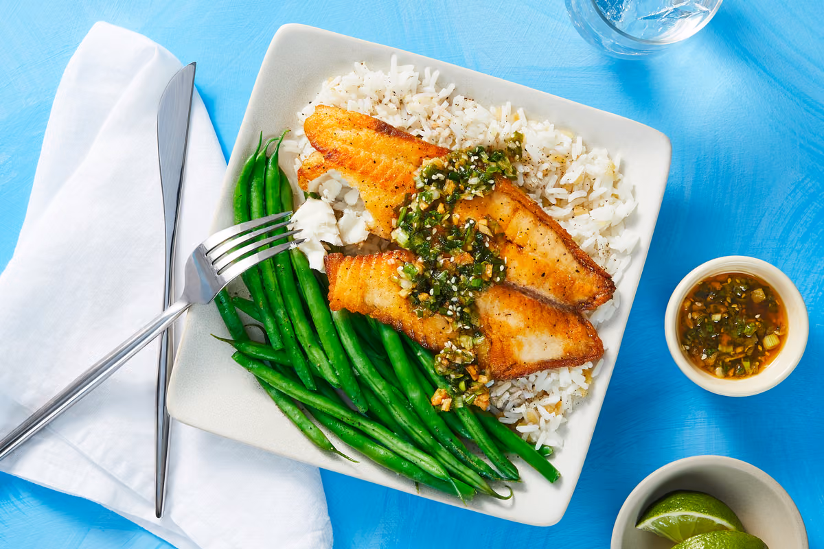 Tilapia with Sesame-Scallion Pesto