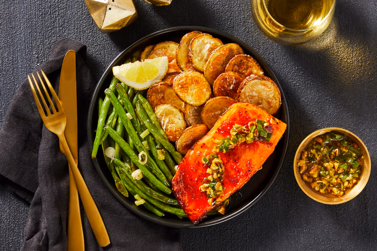 Trout with Pistachio-Scallion Gremolata