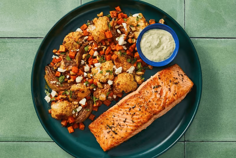 Chimichurri Salmon & Sweet Potato Jumble