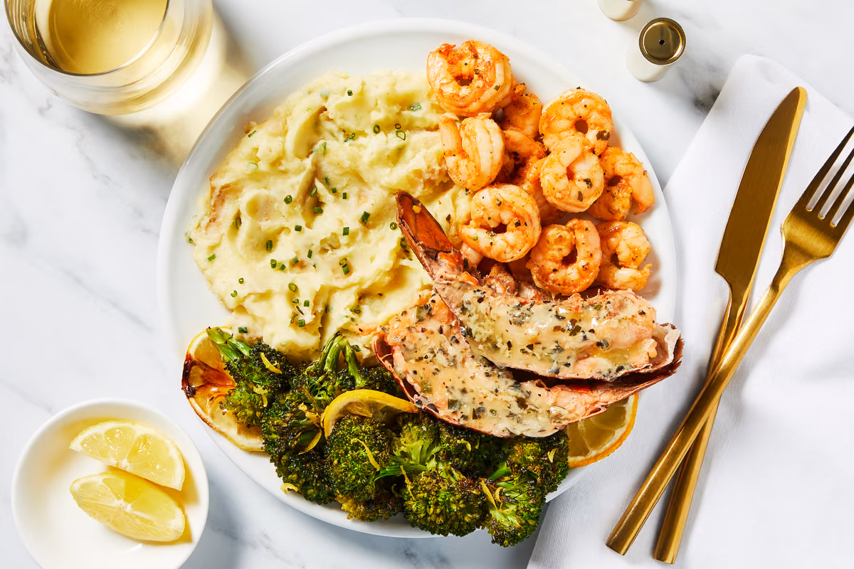 Garlic Herb Butter Shrimp & Lobster