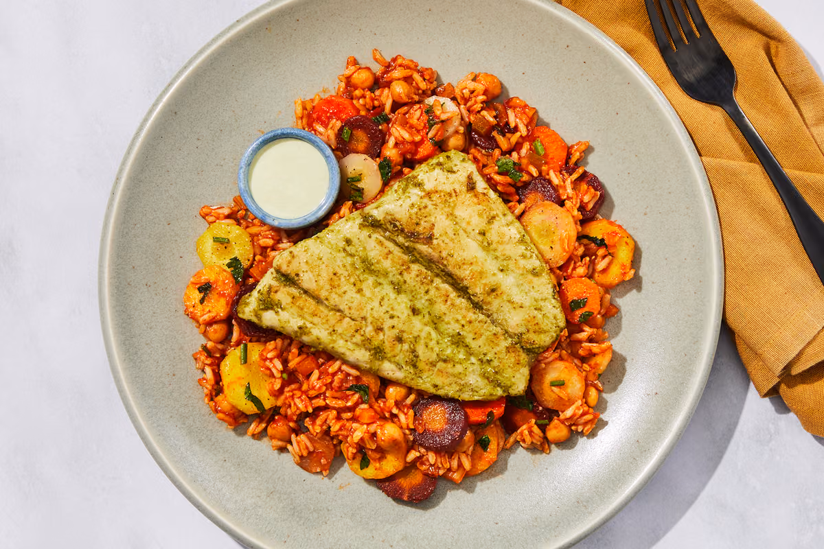 Harissa Barramundi & Chickpea Bowl