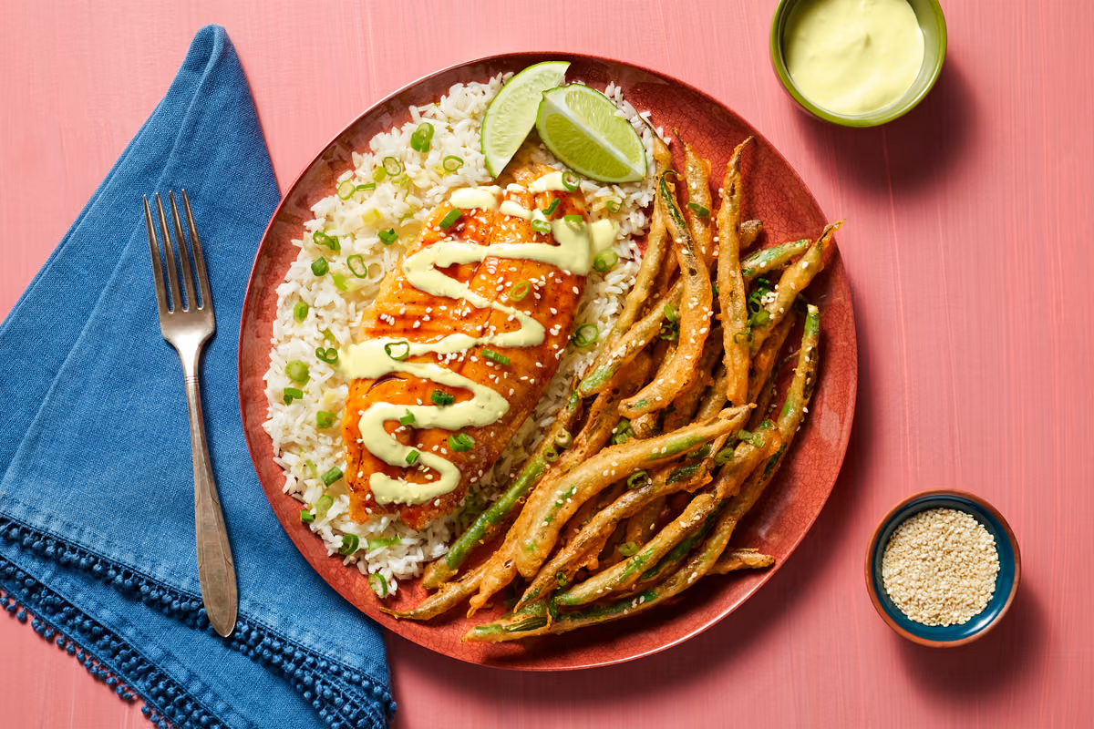 Hoisin Tilapia & Tempura Green Bean Fries
