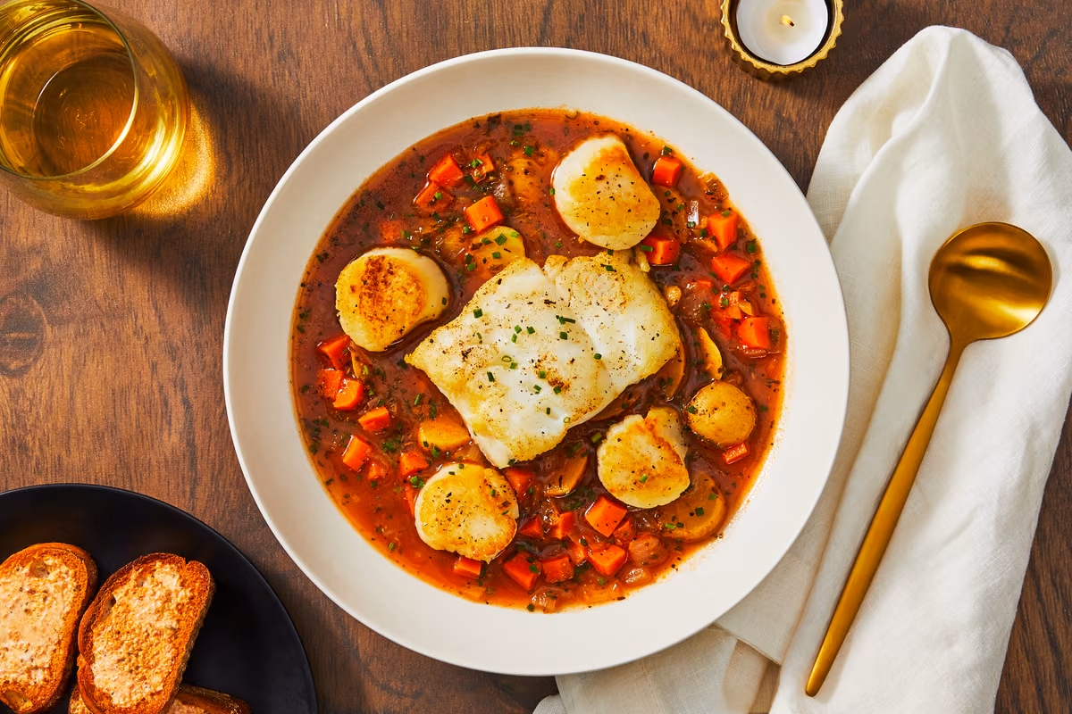 Provencal Cod & Scallop Bouillabaisse