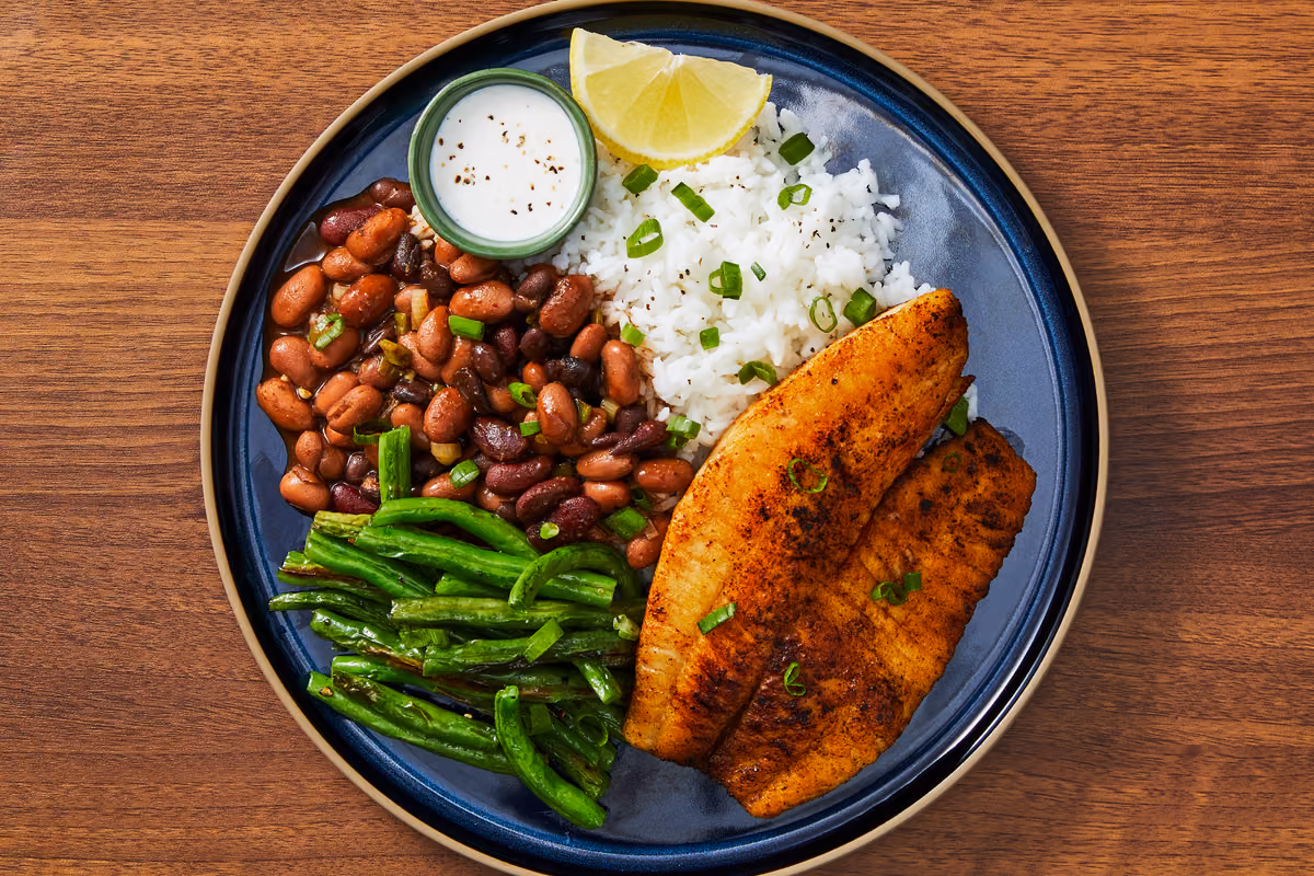Savory Paprika Tilapia with Rice & Beans