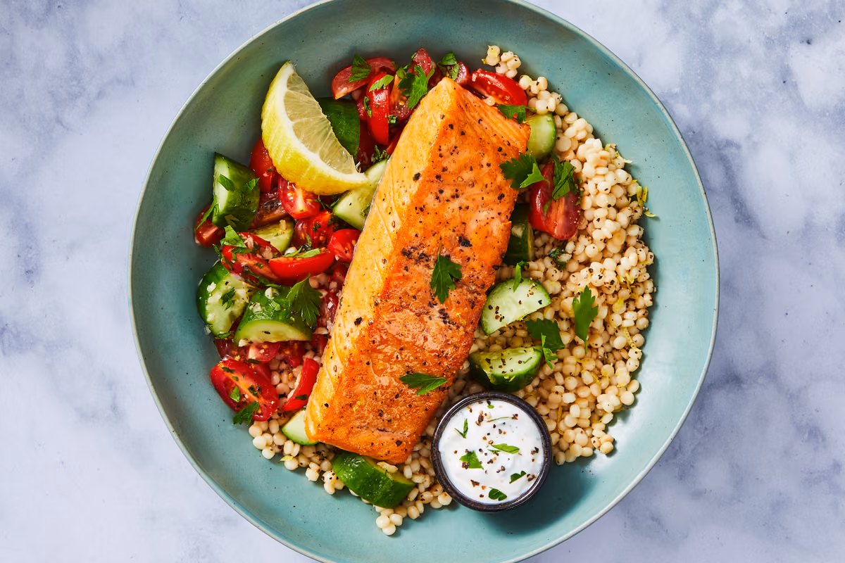 Seared Salmon & Lemony Couscous