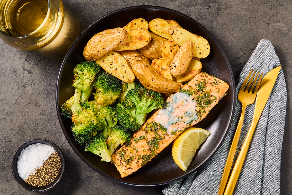 Sheet Pan Lemon-Dill Trout & Green Beans