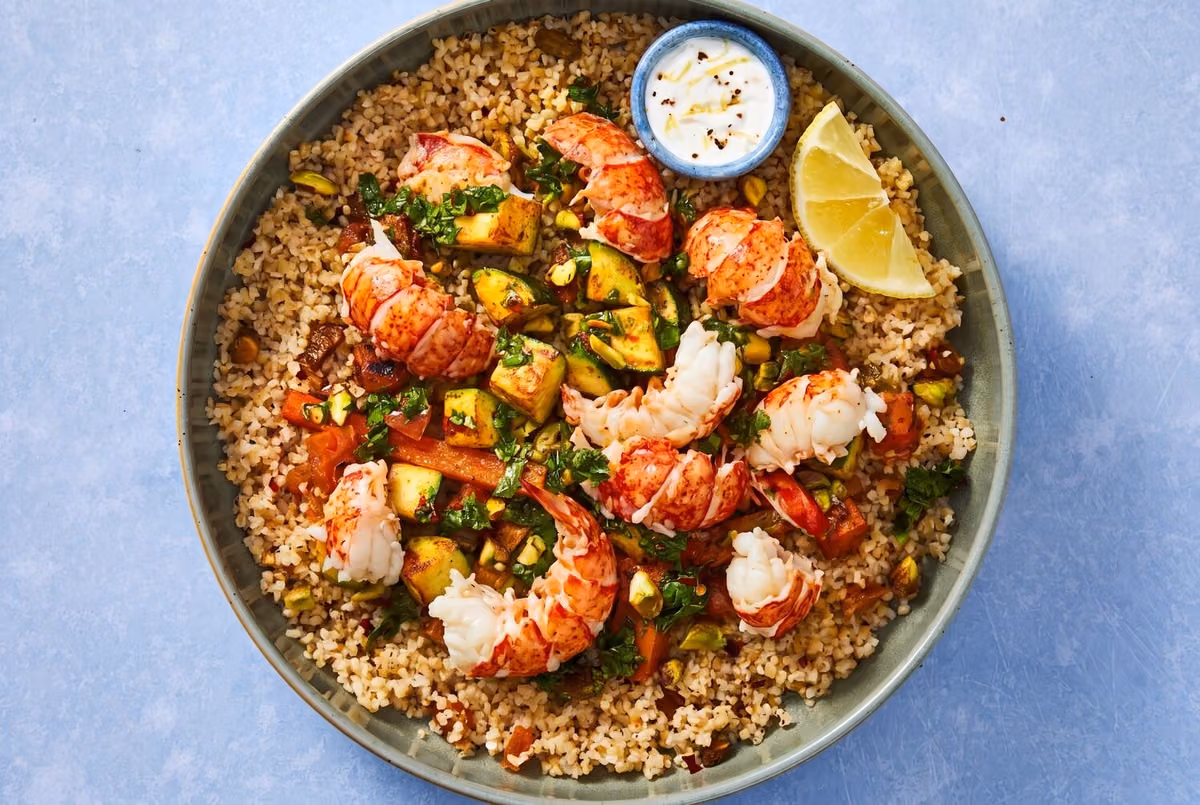 Spicy Tunisian Lobster & Bulgur Bowls