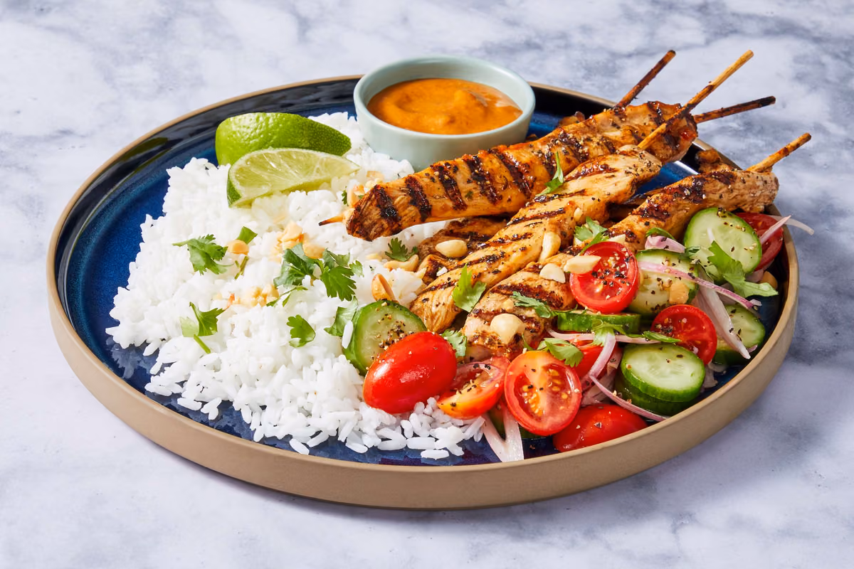 Grilled Peanut Chicken Skewers