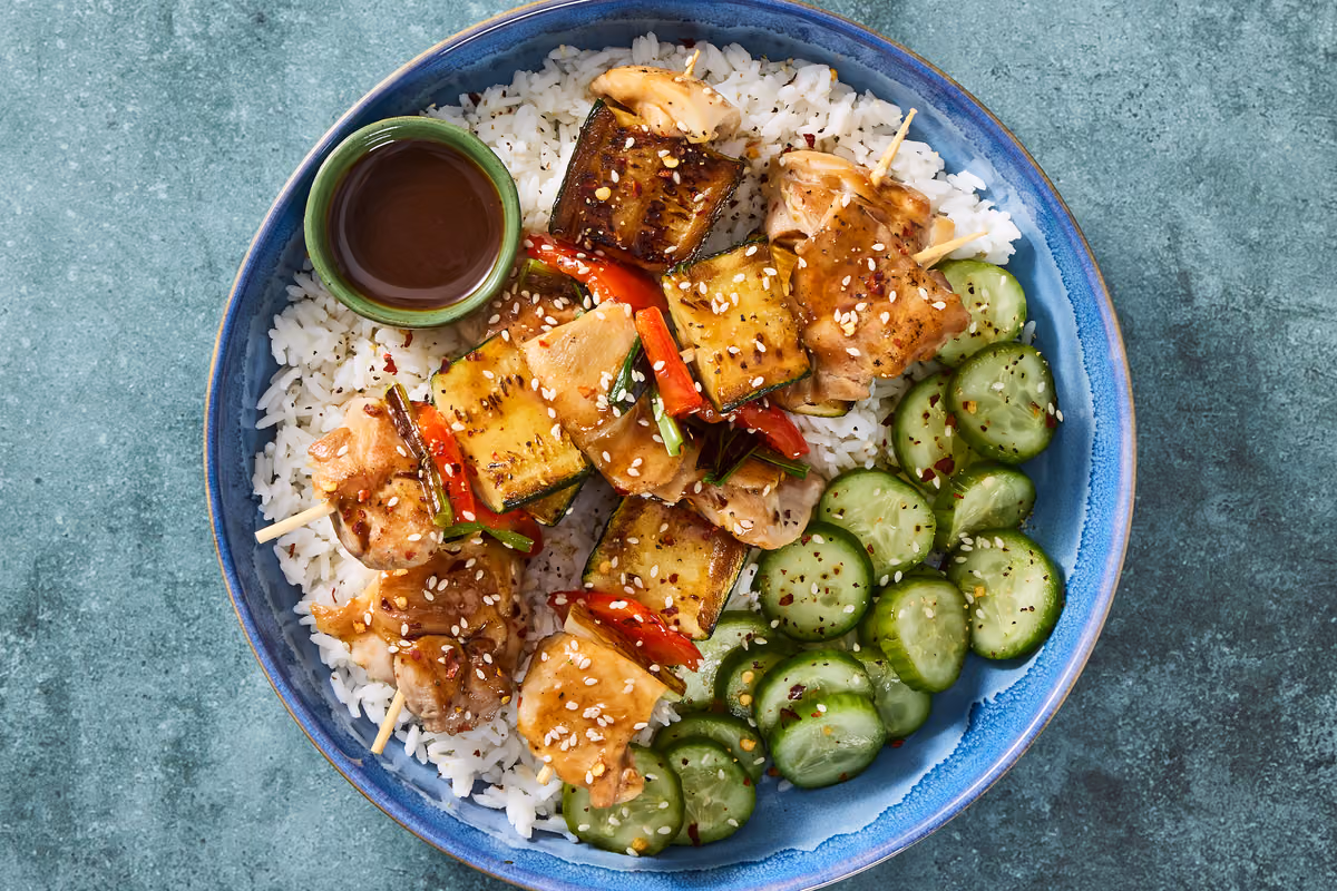 Yakitori-Style Chicken & Veggie Skewers