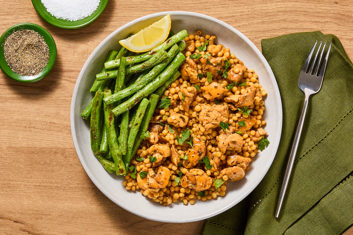 Lemony Herbed Chicken & Couscous Skillet