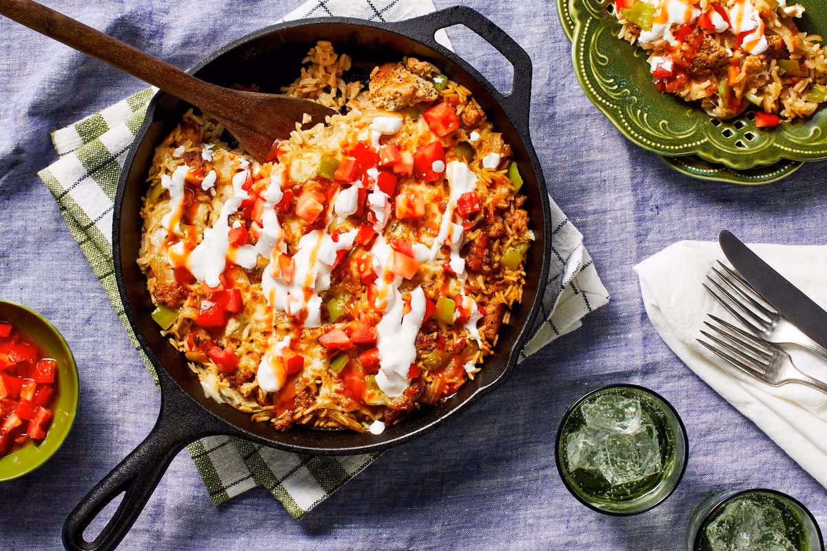 Southwest Chicken Sausage & Rice Skillet
