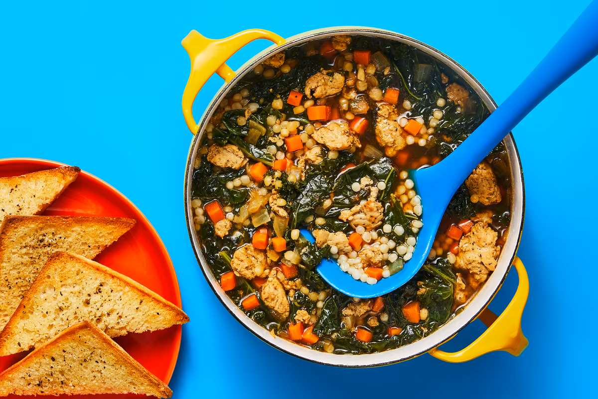 One-Pot Chicken Sausage & Kale Soup