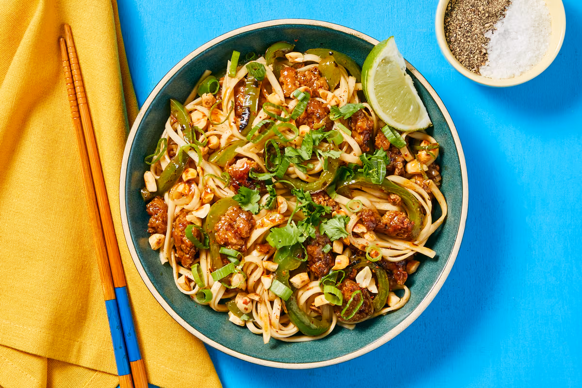 Sweet & Spicy Pork Noodle Stir-Fry